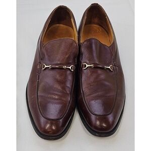 Bostonian Mens 12 A/AAA Burgundy Leather Bit Loafers Dress Shoes 21004